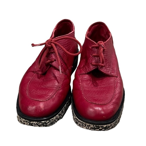 Arche Red Leather Lace Up Loafers Size 5 Men's - Picture 3 of 11